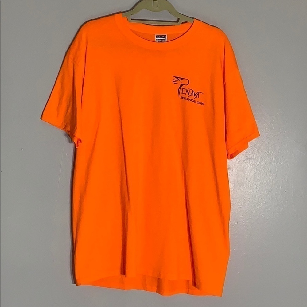 Neon Orange Mechanical Corp NYC Cotton T-Shirt oversized women’s XL